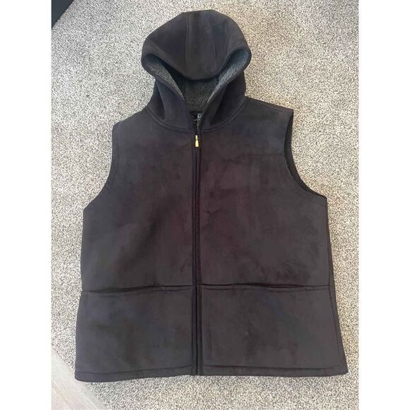 Lauren Ralph Lauren Suede & Sherpa hooded Vest - Picture 4 of 9